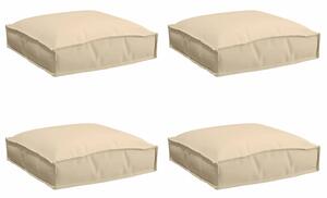 Polštář 4 pcs Béžová 40 x 40 x 8 cm Oxford látka