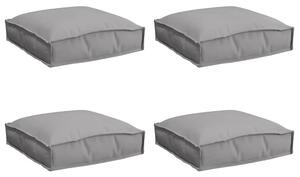 Polštář 4 pcs Šedá 40 x 40 x 8 cm Oxford látka