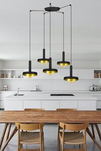 WHIZZ závěsné svítidlo, černá/zlatá, 5L - FARO