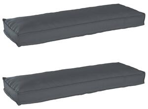 Sada polštářů na paletu 2 pcs Antracit 120 x 40 x 8 cm