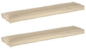 Sada polštářů na paletu 2 pcs Béžová 180 x 40 x 8 cm