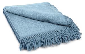 Vlnka Vlněný oboustranný pléd Merino s kašmírem modrá velikost lůžkovin 140x200