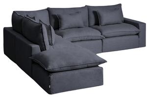 Kave Home Tmavě šedá rohová pohovka Anarela 347 cm s odnímatelným potahem, levá