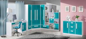 Casarredo - Komfort nábytek Dětská skříňka GULLIWER 7 výběr barev | barva: dom-růžová-lesk,Vyberte si barvu úchytu:: dom-uch-bílá
