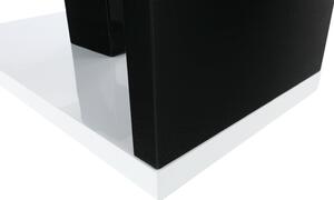 Tempo Kondela Konferenční stolek LARS, čiré sklo, bílá/černá lesk