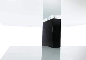 Tempo Kondela Konferenční stolek LARS, čiré sklo, bílá/černá lesk