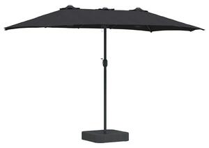 Zahradní slunečník Černá 385 x 209 x 244 cm Polyester a ocel