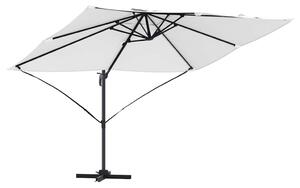 Slunečník Písková 351 x 250 x 260 cm Polyester a hliník