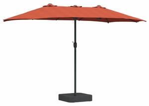 Zahradní slunečník Cihlová 385 x 209 x 244 cm Polyester a ocel