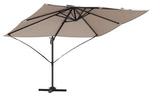 Slunečník Taupe 351 x 250 x 260 cm Polyester a hliník