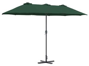 Zahradní slunečník Zelená 370 x 197 x 239 cm Polyester a hliník