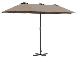 Zahradní slunečník Taupe 370 x 197 x 239 cm Polyester a hliník