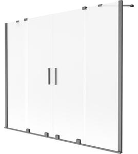 Mexen, Mexen Velar Duo parawan nawannowy 2-skrzydłowy rozsuwany 170 x 150 cm, szron, gun gray szczotkowany - 896-170-000-32-66