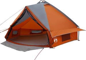 Teepee stan pro 6 osob Šedá a oranžová 431 x 366 x 185 cm