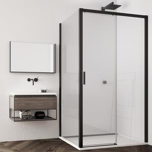 Ronal TOP-LINE TLS2+TOPF2 sprchový kout obdélníkový 100x80 cm Profil: Černá, Sklo: Hladké čiré, Rozměr: 100x80 cm