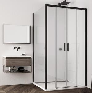 Ronal TOP-LINE TLS4+TOPF2 sprchový kout obdélníkový 120x80 cm Profil: Černá, Sklo: Hladké čiré, Rozměr: 120x80 cm