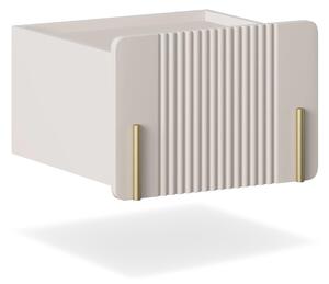 Závěsný noční stolek Malmi 45 cm se zásuvkou - kašmír / zlatá