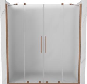 Mexen Velar Duo, posuvné sprchové dveře do otvoru 170 cm, 8mm sklo námraza, měděná matná, 871-170-000-32-65