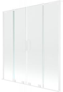 Mexen Velar L Duo, 2-křídlová posuvná vanová zástěna 140 x 150 cm, 8mm čiré sklo, bílá matná, 896-140-003-02-20