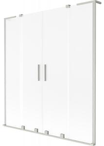 Mexen Velar L Duo, 2-křídlová posuvná vanová zástěna 140 x 150 cm, 8mm sklo námraza, broušená ocel, 896-140-003-32-97