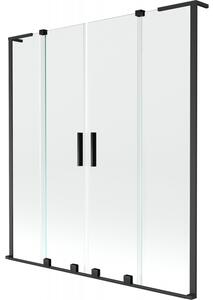 Mexen Velar L Duo, 2-křídlová posuvná vanová zástěna 140 x 150 cm, 8mm čiré sklo, černá matná, 896-140-003-02-70