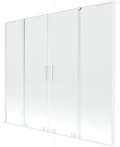 Mexen Velar L Duo, 2-křídlová posuvná vanová zástěna 170 x 150 cm, 8mm čiré sklo, bílá matná, 896-170-003-02-20