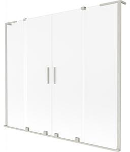 Mexen Velar L Duo, 2-křídlová posuvná vanová zástěna 170 x 150 cm, 8mm sklo námraza, broušená ocel, 896-170-003-32-97