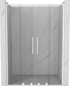 Mexen Velar L Duo, posuvné sprchové dveře do otvoru 150 cm, 8mm čiré sklo, bílá matná, 871-150-003-02-20
