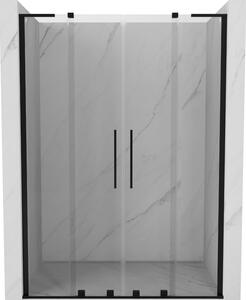 Mexen Velar L Duo, posuvné sprchové dveře do otvoru 150 cm, 8mm čiré sklo, černá matná, 871-150-003-02-70