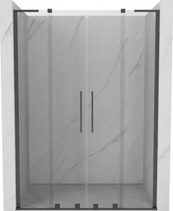 Mexen Velar L Duo, posuvné sprchové dveře do otvoru 140 cm, 8mm čiré sklo, grafit broušený, 871-140-003-02-66