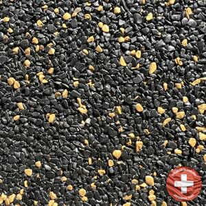 Kamenný koberec na podlahu Gold night Frakce: Hrubá (4 – 8 mm), vydatnost setu 1,3 m², Doporučené použití v: interiéru - dvousložková epoxidová pryskyřice