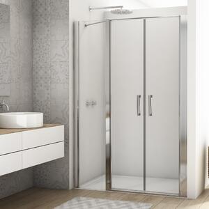 Ronal DIVERA D22T32 dvoukřídlé sprchové dveře 100 cm Šířka: 1000 mm, Profil: Aluchrom, Sklo: Hladké čiré