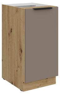 Kondela Dolní kuchyňská skříňka Frisbo 40 D 1F BB - sandgrau / dub artisan