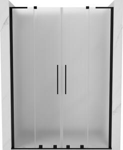 Mexen Velar L Duo, posuvné sprchové dveře do otvoru 140 cm, 8mm sklo námraza, černá matná, 871-140-003-32-70