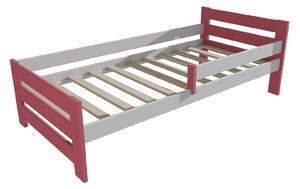 Vomaks Dětská postel se zábranou VMK005D KIDS Rozměr: 90 x 160 cm, Barva: barva růžová + bílá