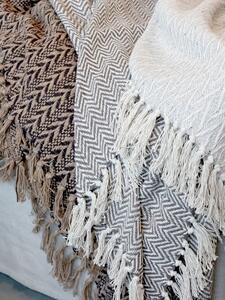 Přehoz z recyklované bavlny Mocca 150 x 130 cm