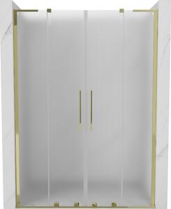 Mexen Velar L Duo, posuvné sprchové dveře do otvoru 140 cm, 8mm sklo námraza, zlatá lesklá, 871-140-003-32-50