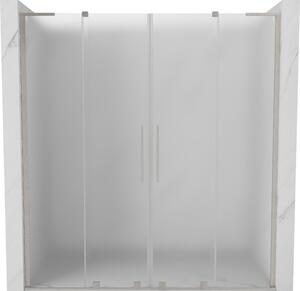 Mexen Velar L Duo, posuvné sprchové dveře do otvoru 170 cm, 8mm sklo námraza, broušená ocel, 871-170-003-32-97