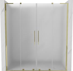 Mexen Velar L Duo, posuvné sprchové dveře do otvoru 170 cm, 8mm sklo námraza, zlatá lesklá, 871-170-003-32-50