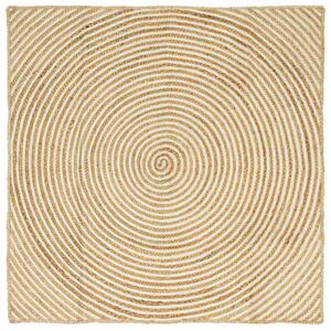 Kusové koberce Bílá 120 x 120 cm juta