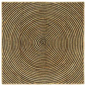 Kusové koberce Černá 120 x 120 cm juta