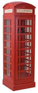 Velká dřevěná stylová vitrína v designu londýnské telefonní budky 175 cm