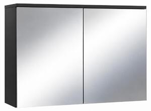 Badplaats Zrcadlová Skříňka Toledo 80 x 20 x 60 cm - Matná Černá - Vysoká Koupelnová Skříňka