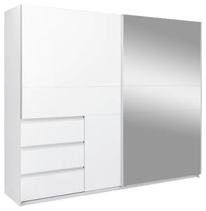 ŠATNÍ SKŘÍŇ S POSUVNÝMI DVEŘM, bílá, 250/210/61,5 cm P & B - Šatní skříně, Online Only