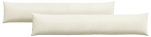 Pohovkové polštáře 2 pcs Krémová 200 x 40 cm Žebrovaná látka