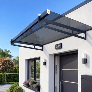 Strisky-polymer.cz Vchodová stříška BREM AIR 150 a 205 cm – 3 varianty plexi 150 cm grey/šedé plexi