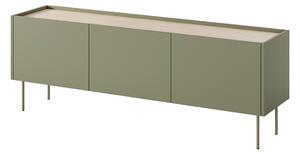 TV stolek Desin 170 cm se dvěma skrytými zásuvkami - olivová / dub nagano