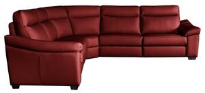 Rohová sedací souprava levá / pravá, kožená do obývacího pokoje Dublin - Black Red White - BRW
