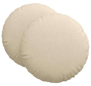 Polštáře na sedadla 2 pcs Krémová Ø80 x 29 cm textil