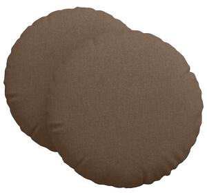 Polštáře na sedadla 2 pcs Hnědá Ø80 x 29 cm textil